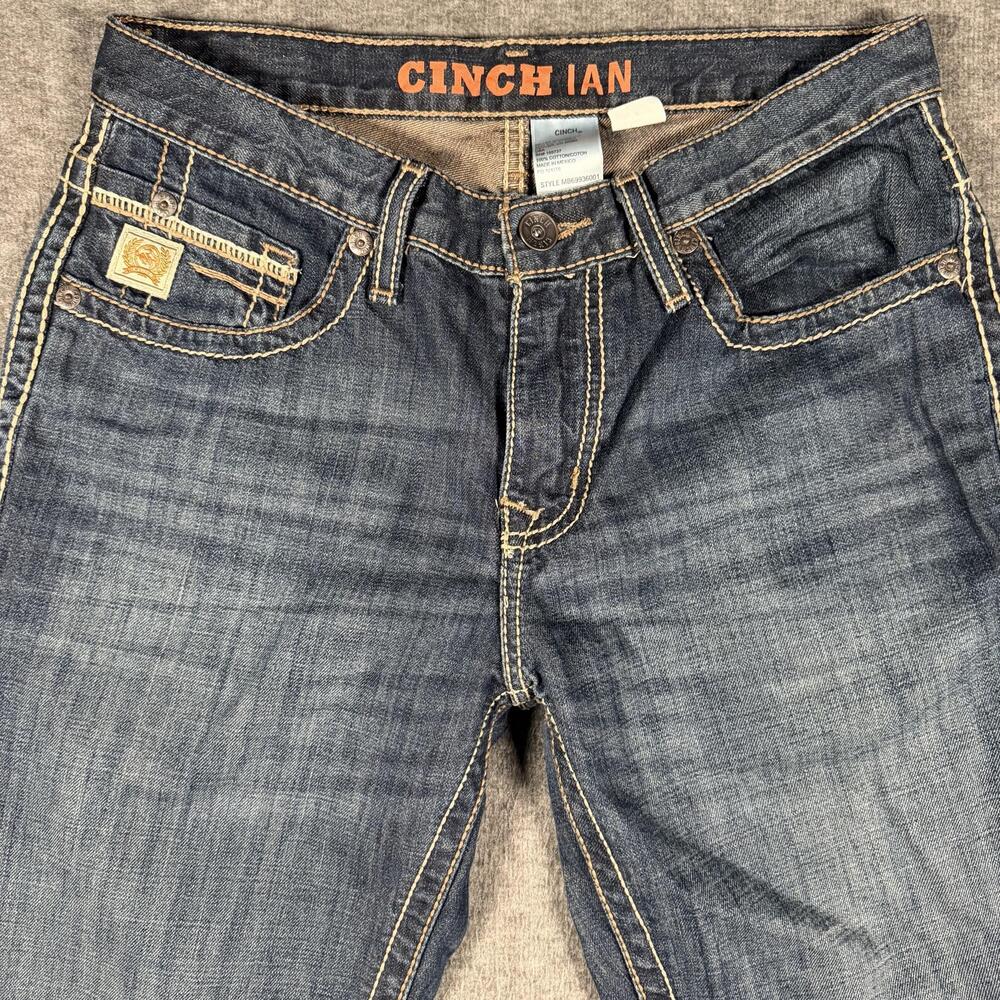 Cinch Ian Jeans Mens 30x32 Blue Denim Slim Fit Bootcut Western Cowboy Cotton